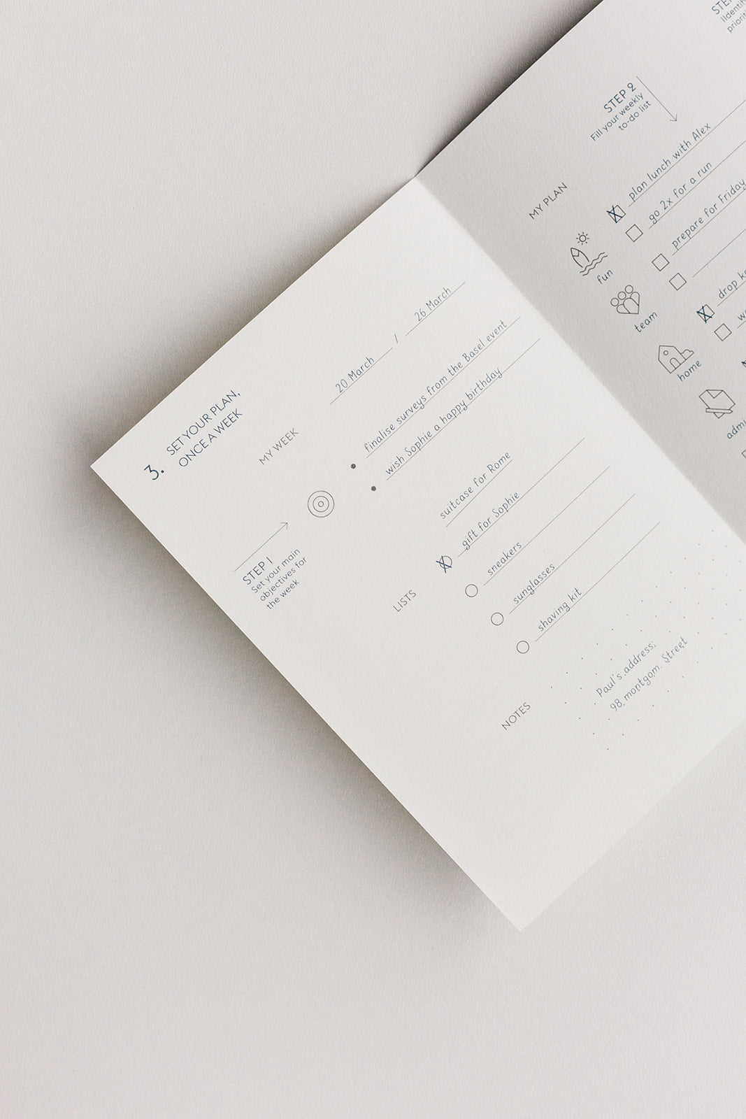 Daily undated planner